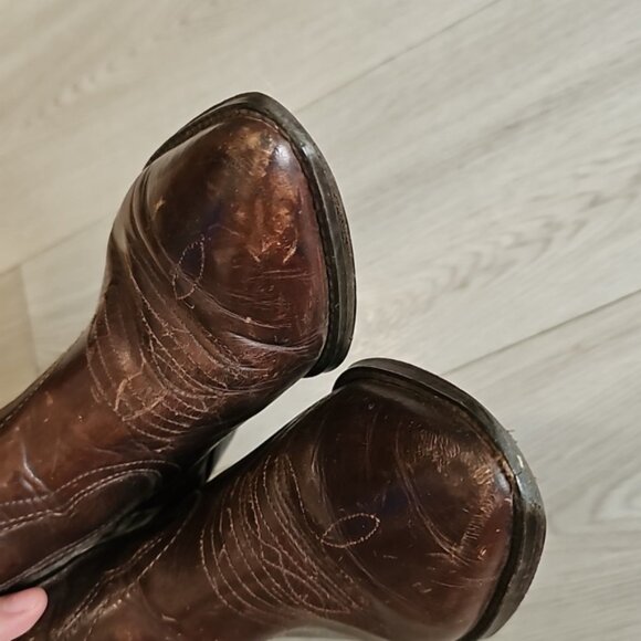 Vintage Ranchero Western Heritage Leather Ankle Cowboy Cowgirl Boots Size 7 - Picture 8 of 14